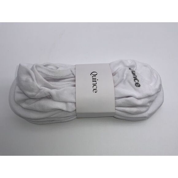 Quince Unisex Everyday Lightweight Cotton No-Show Socks (4-pack) White L - Picture 1 of 1